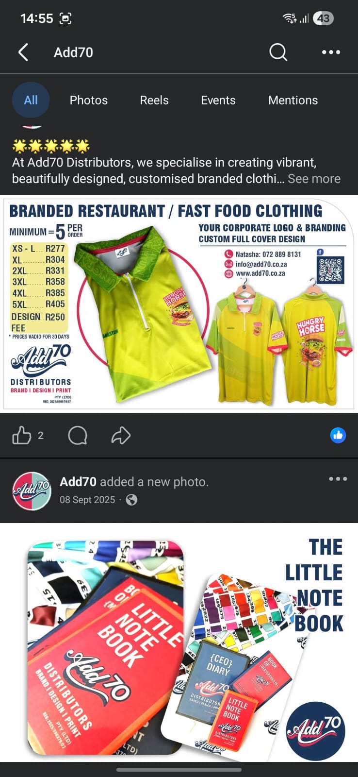 Restaurant Branded Clothing